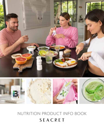 NUTRITION PRODUCT INFO BOOK