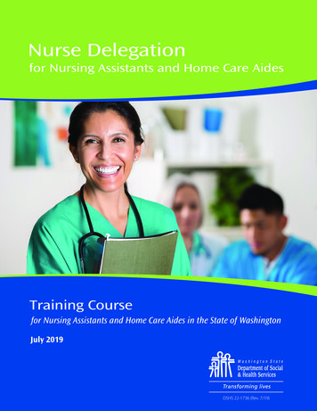 Nurse Delegation For Nursing Assistants And Home Care 