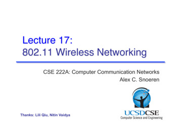 Lecture 17: 802.11 Wireless Networking