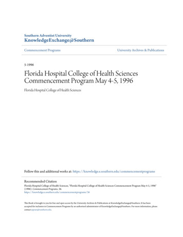 Florida Hospital College Of Health Sciences Commencement Program May 4 .