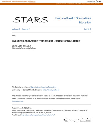Avoiding Legal Action From Health Occupations Students - CORE
