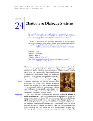 CHAPTER 24 Chatbots & Dialogue Systems - Stanford University