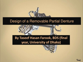 Design Of A Removable Partial Denture