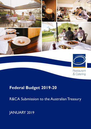 Federal Budget 2019-20 - Treasury