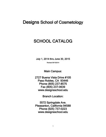 Design's School Of Cosmetology Catalog - BPPE