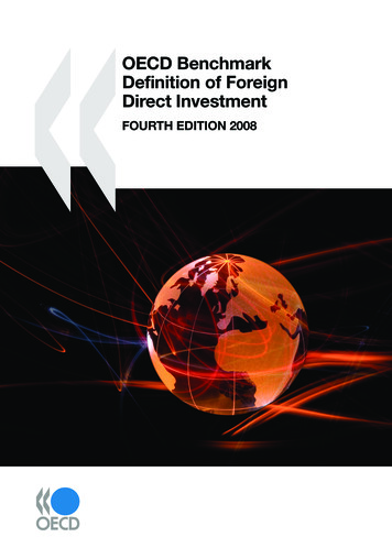 OECD Benchmark Definition Of Foreign Direct Investment .