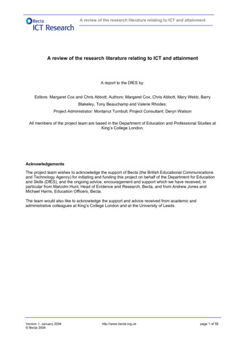 A Review Of The Research Literature Relating To ICT And Attainment - CORE
