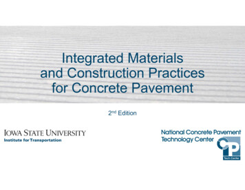 Integrated Materials And Construction Practices For .