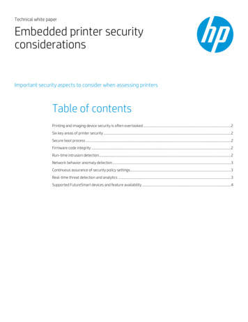 Technical White Paper Embedded Printer Security Considerations