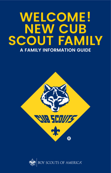WELCOME! NEW CUB SCOUT FAMILY