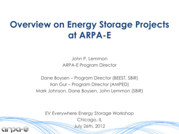 Overview On Energy Storage Projects At ARPA-E