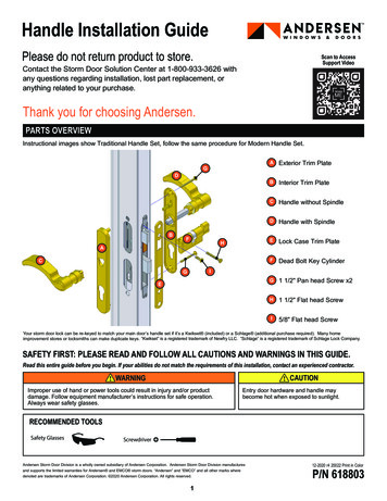 Handle Installation Guide - Replacement Parts For Your Andersen Or EMCO .