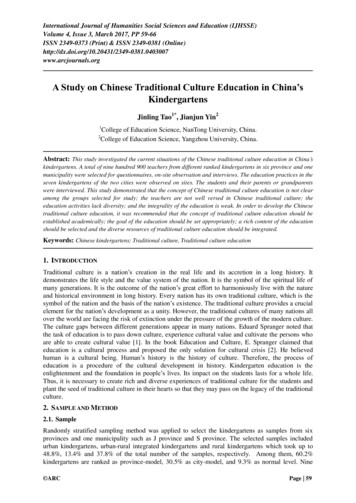 A Study On Chinese Traditional Culture Education In China .