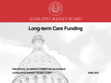 Long-term Care Funding - Lbb.texas.gov