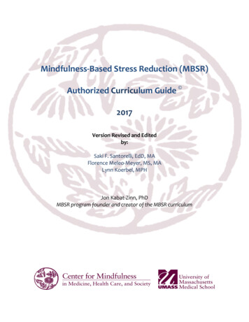 MBSR Curriculum Guide 2017 JN - School Voor Mindfulness