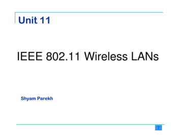 IEEE 802.11 Wireless LANs - University Of California, Berkeley