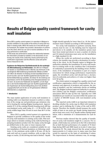 Results Of Belgian Quality Control Framework For . - Universiteit Gent