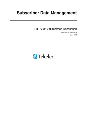 Subscriber Data Management - Oracle