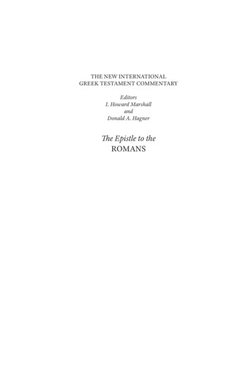 The Epistle To The ROMANS - Westminster Bookstore