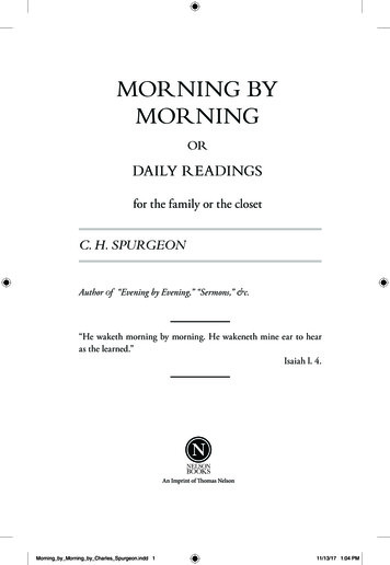 Morning By Morning By Charles Spurgeon