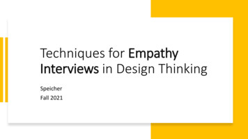 Techniques For Empathy Interviews In Design Thinking