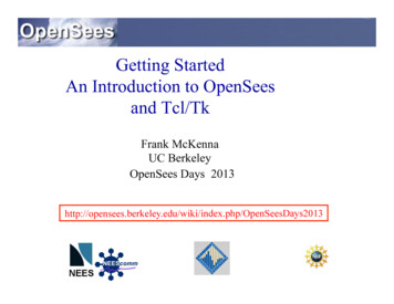 Getting Started An Introduction To OpenSees And Tcl/Tk
