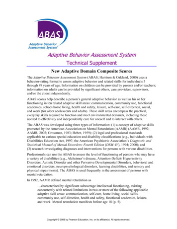 Adaptive Behavior Assessment System (ABAS) - Technical .
