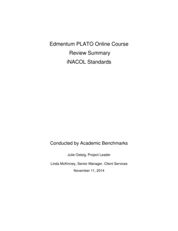 Edmentum PLATO Online Course Review Summary INACOL Standards