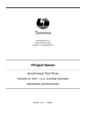 Acceptance Testing: Acceptance Test Plan Template