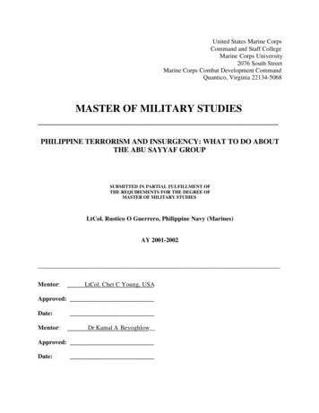 Master Of Military Studies - Dtic