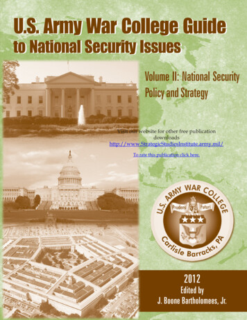 To National Security Issues To National Security Issues
