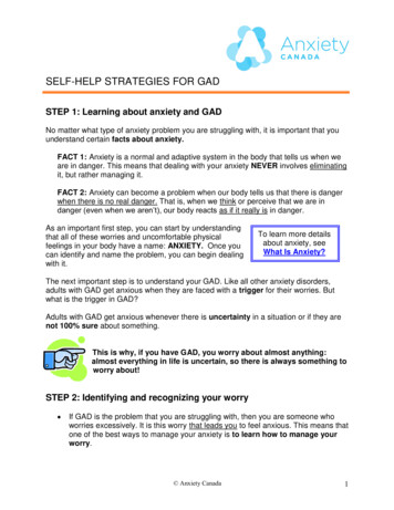 Self Help Strategies For GAD - Anxiety Canada