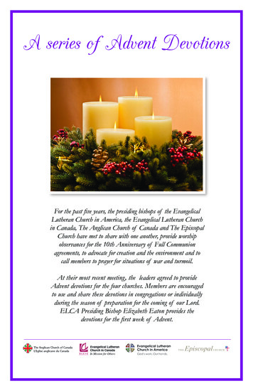 A Series Of Advent Devotions - Evangelical Lutheran Church .
