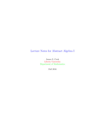 Lecture Notes For Abstract Algebra I - Supermath.info
