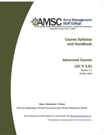 Course Syllabus And Handbook Advanced Course (AC V 3.0)