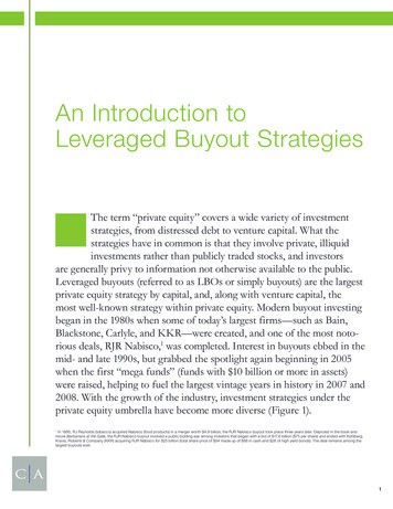 An Introduction To Leveraged Buyout . - Cambridge Associates