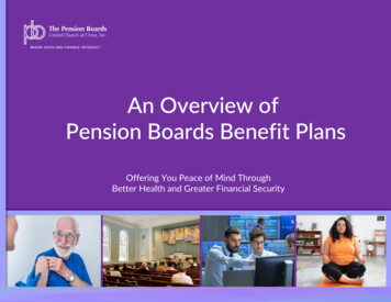An Overview Of Pension Boards Benefit Plans - Pbucc 