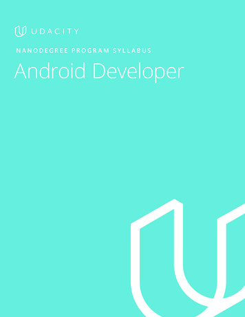 NANODEGREE PROGRAM SYLLABUS Android Developer