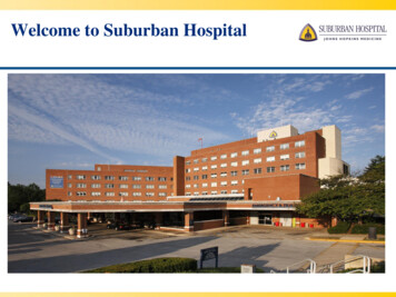 Welcome To Suburban Hospital - Hopkins Medicine