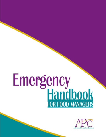 APC Emergency Handbook For Food Managers