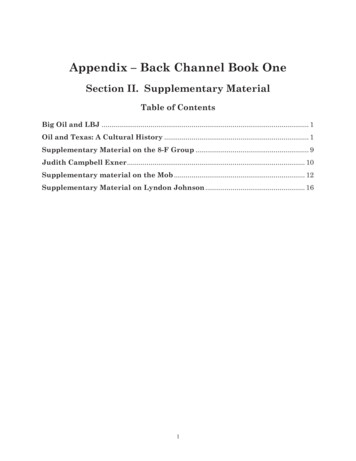 Appendix - Back Channel Book One