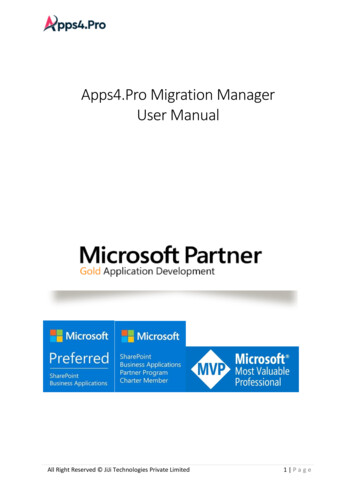 Apps4.Pro Migration Manager User Manual - JiJi Technologies