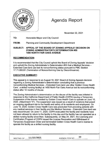 Agenda Report - Pasadena, California