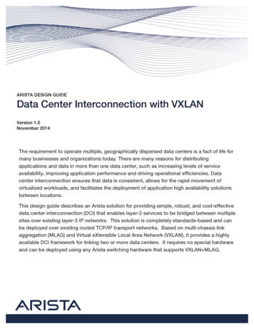 ARISTA DESIGN GUIDE Data Center Interconnection With 