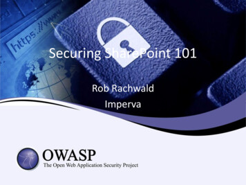 Securing SharePoint 101 - OWASP