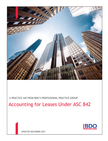 Accounting For Leases Under ASC 842 - BDO