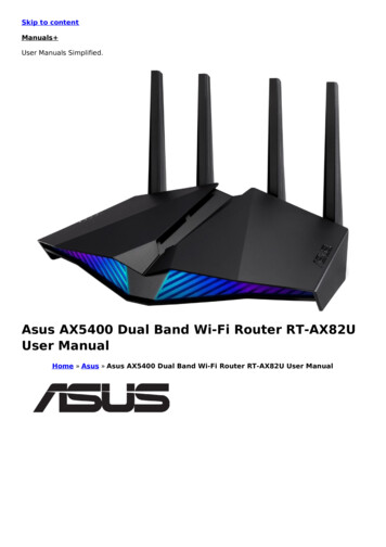 Asus AX5400 Dual Band Wi-Fi Router RT-AX82U . - Manuals 