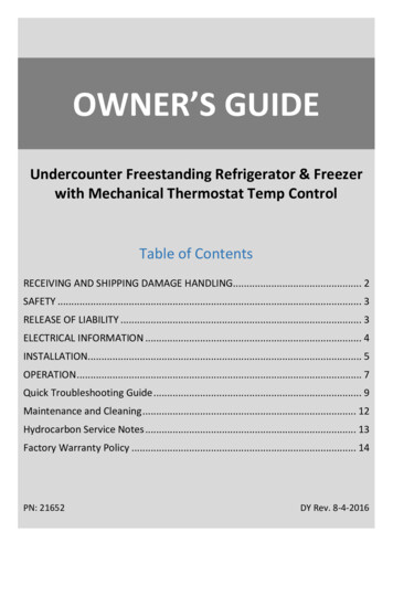 Undercounter Freestanding Refrigerator & Freezer With Mechanical .