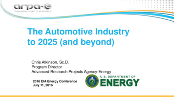 The Automotive Industry To 2025 (and Beyond)