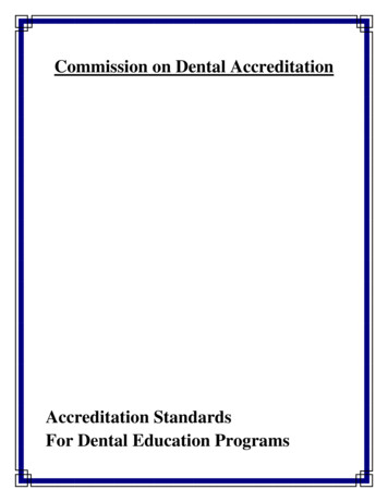 ADA : Accreditation Standards For Dental Education Programs